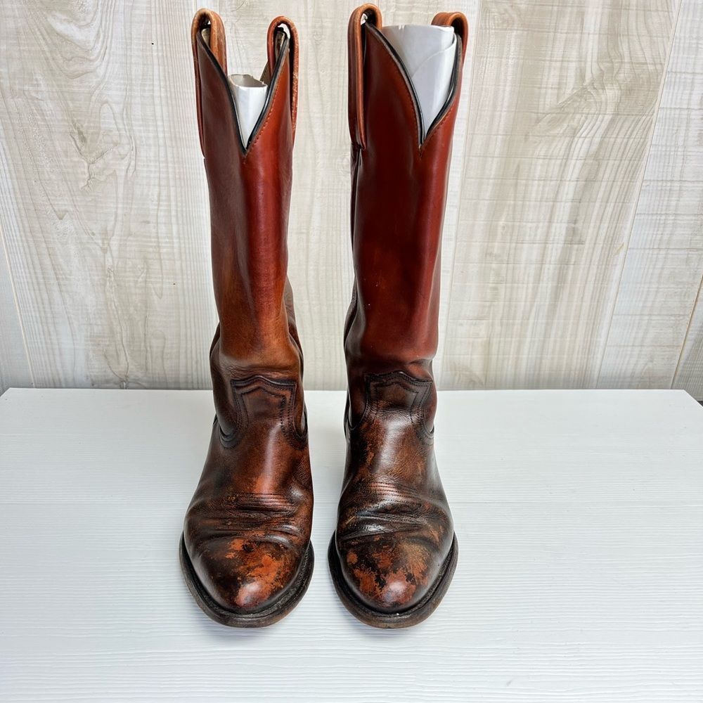 FRYE Brown Red Style 2356 Cowboy Western Boots Men’s Size 9.5 Women’s 11 Vintage